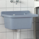 Vidaxl wasbak wandgemonteerd 50x35x24 cm hars grijs
