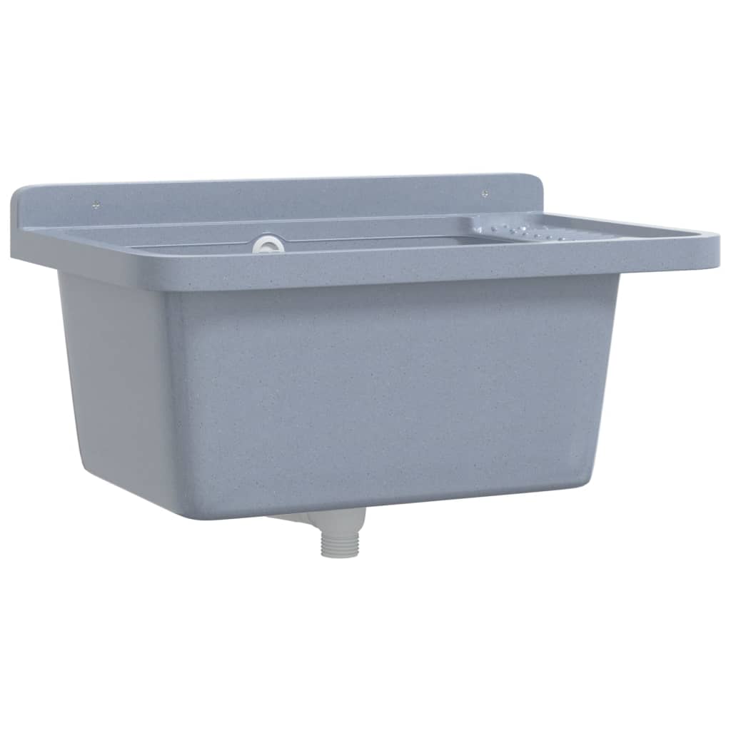 Vidaxl Washbasin Wall -Mounted 60x40x28 cm Resin Gray