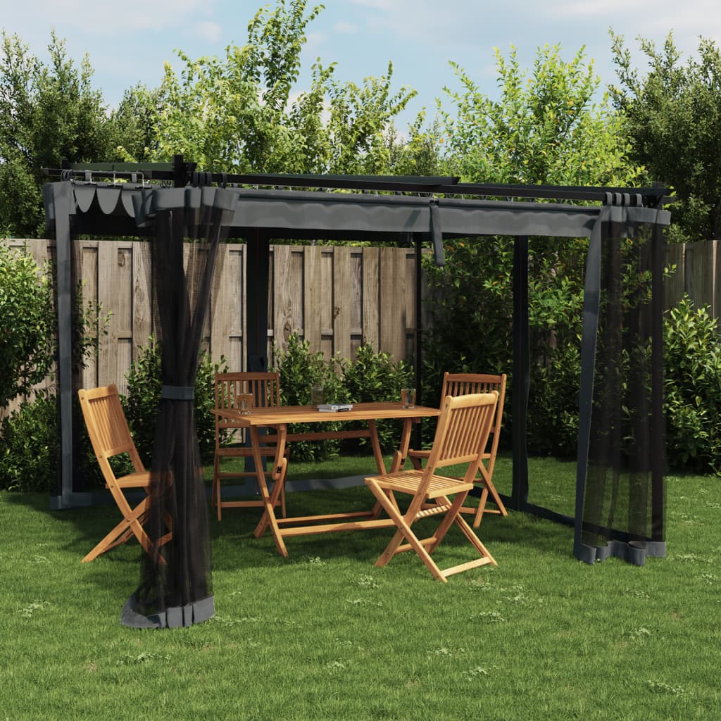 Vidaxl Arbor s bočními stěnami sítě 3x3 m Steel Antracite -colored