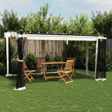 Vidaxl arbor with side walls of mesh 4x3 m steel cream -colored