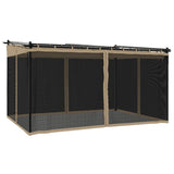 Vidaxl Arbor med sidevegger av netting 4x3 m stål taupe