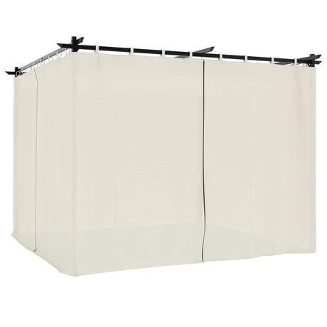 Vidaxl prieel met gordijnen 3x3 m staal crèmekleurig