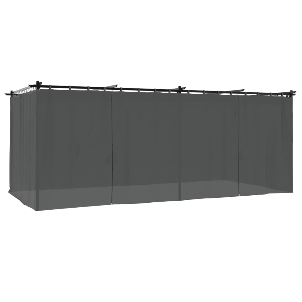 Vidaxl Arbor s záclonami 6x3 m ocelový antracity -