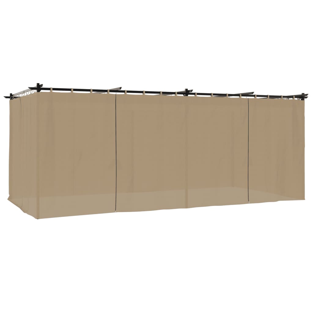 Vidaxl Arbor se záclonami 6x3 m Steel Taupe