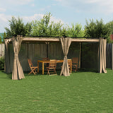 Vidaxl Arbor z zasłonami 6x3 m stal taupe