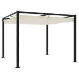 Vidaxl arbor with extendable roof 3x3 m steel cream -colored