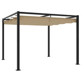 Vidaxl Arbor con tetto estesibile 3x3 m in acciaio taupe