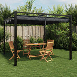 Vidaxl Arbor con tetto estesibile 3x3 m in acciaio antracite