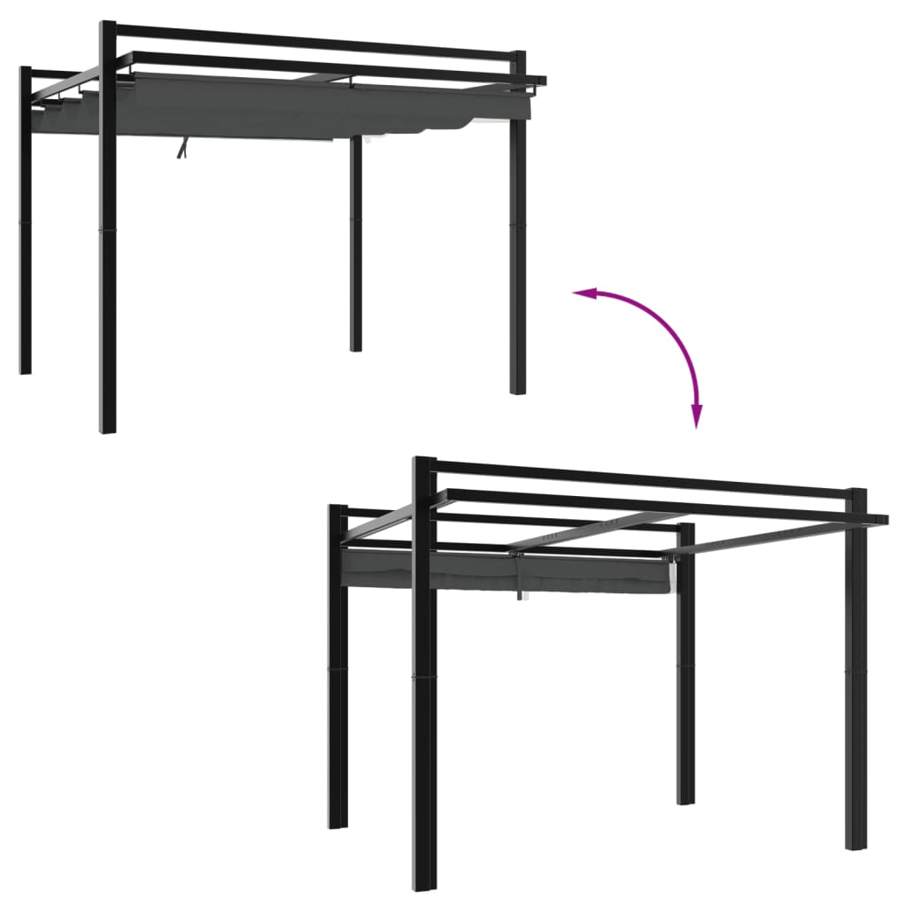 Vidaxl Arbor z rozszerzonym dachem 3x3 m aluminium antracytowe