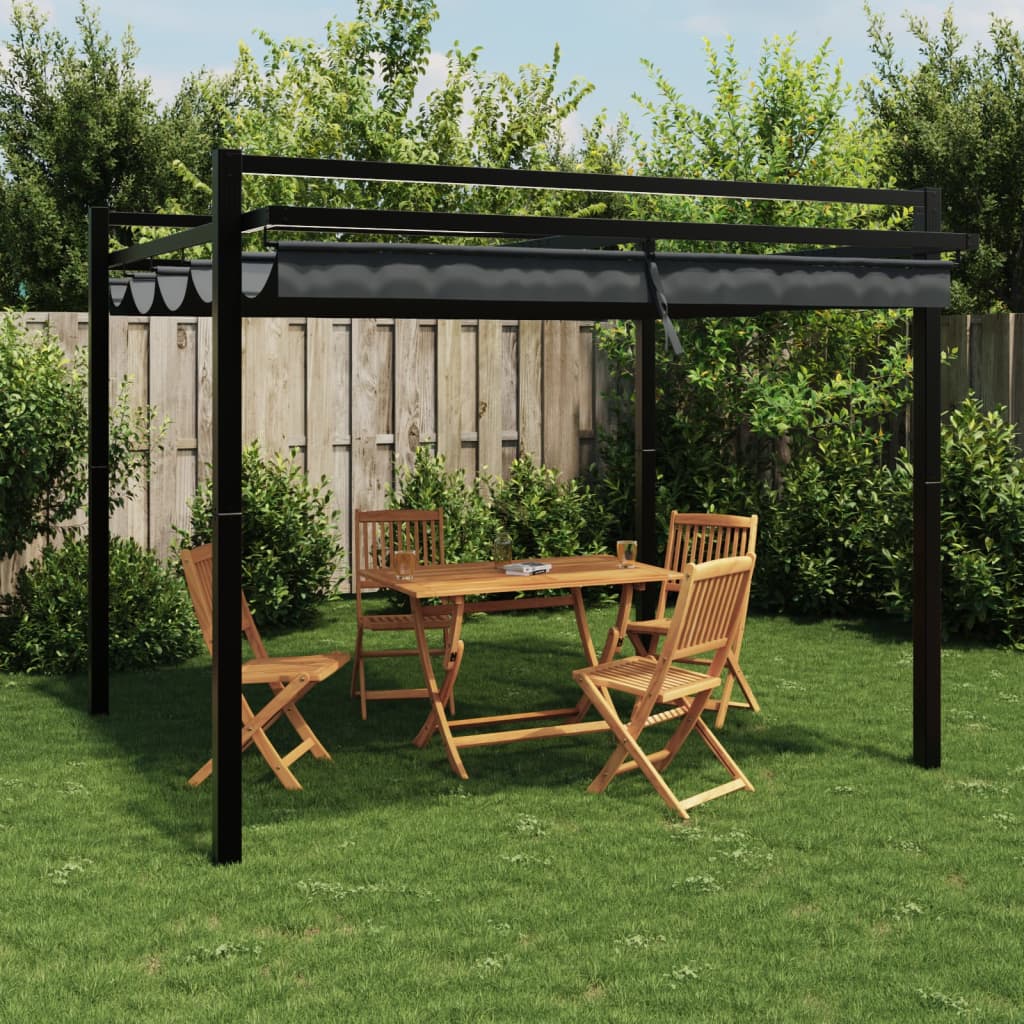 Vidaxl Arbor z rozszerzonym dachem 3x3 m aluminium antracytowe