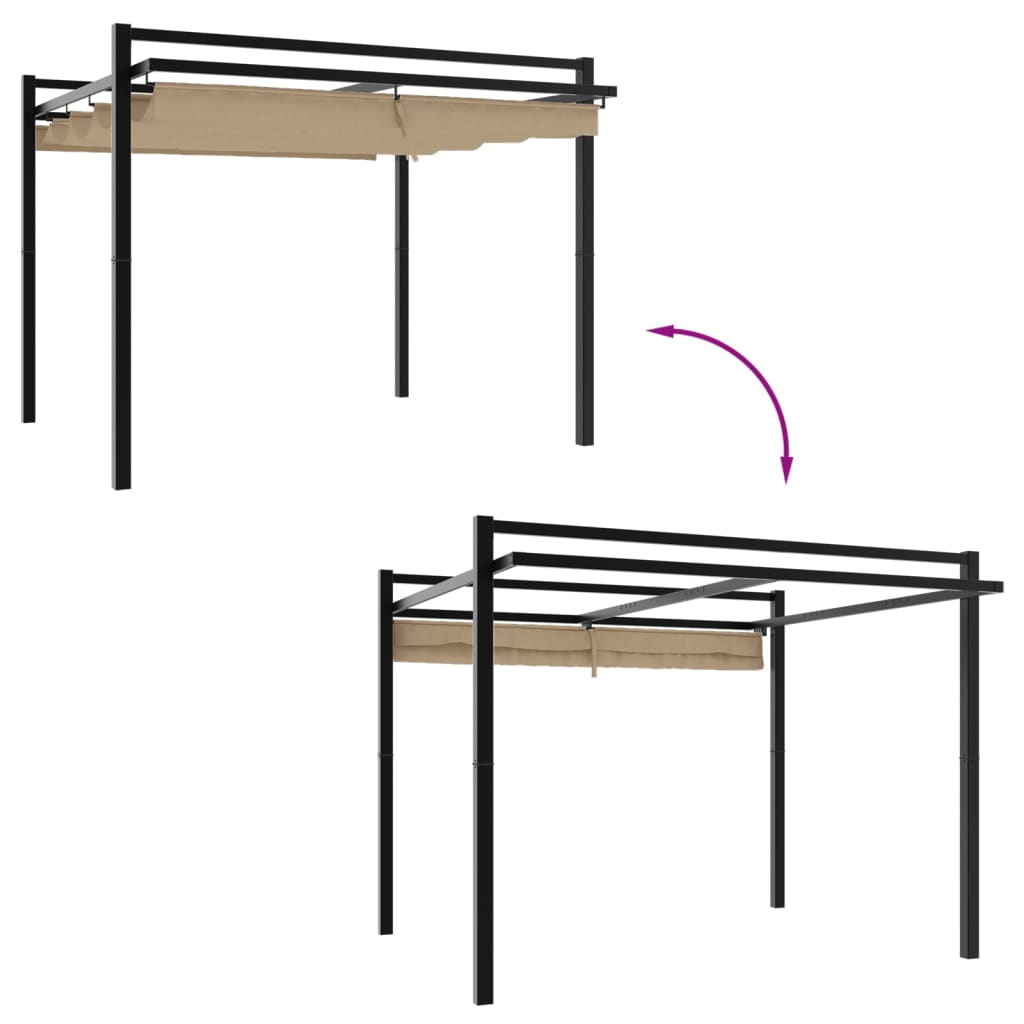 Vidaxl Arbor con techo extensible de 3x3 m de aluminio