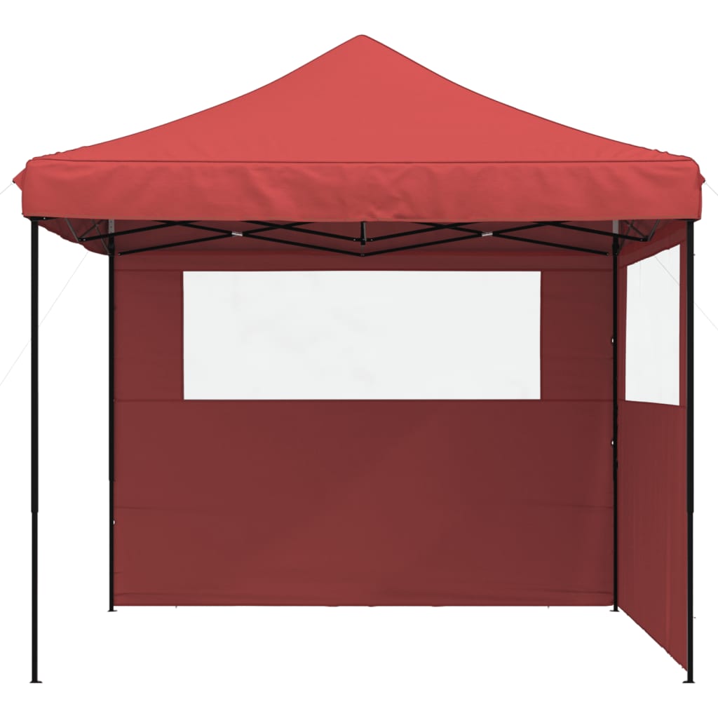 Vidaxl PartyTent fällbar pop-up med 2 sidoväggar Bordeaux Red