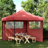 Vidaxl PartyTent Plegable plegable con 2 paredes laterales Burdeos Red