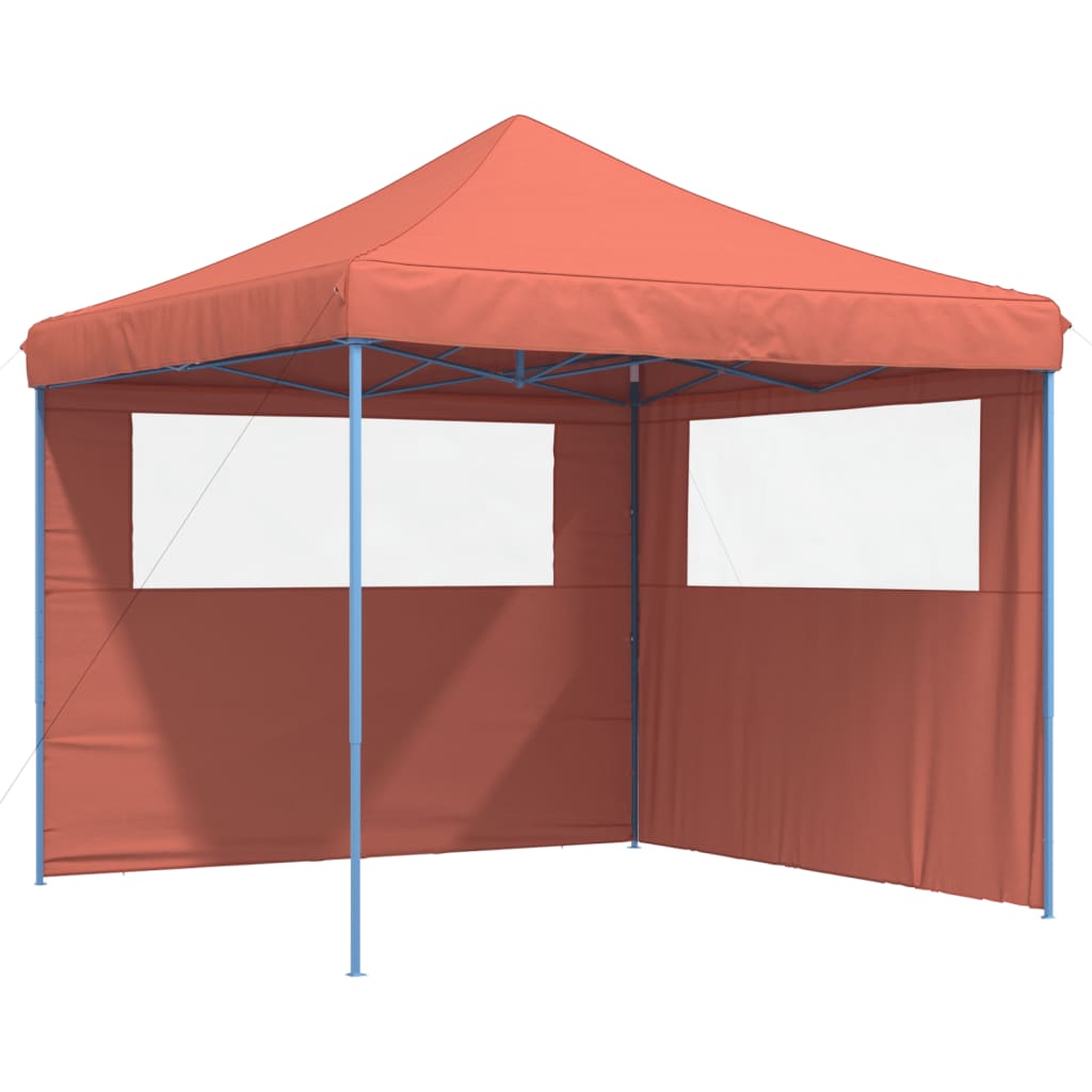 Vidaxl PartyTent Plegable plegable con 2 paredes laterales de color terracota