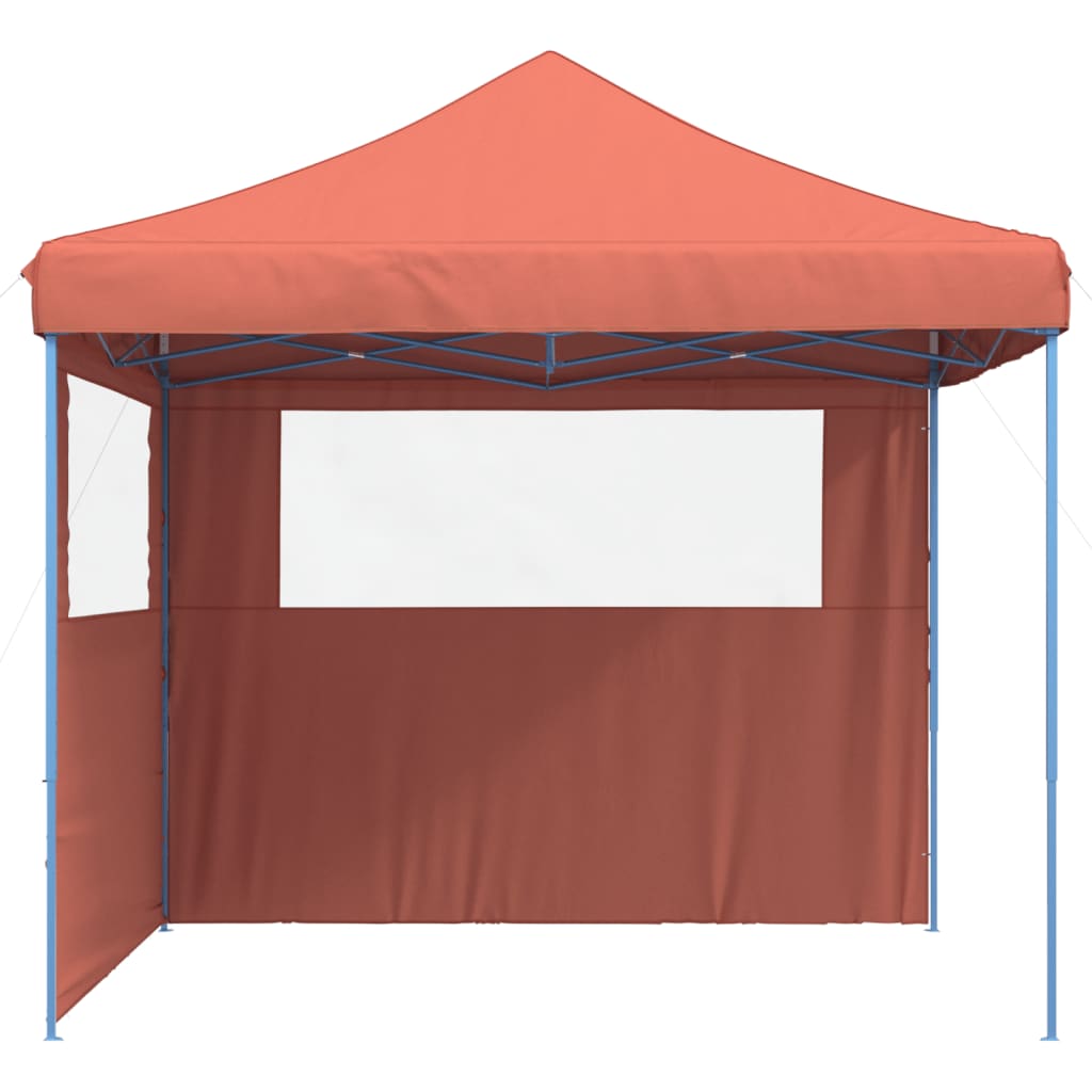 Vidaxl Partytent flappbar Pop-up mat 2 Säitewänn Terracotta-faarweg