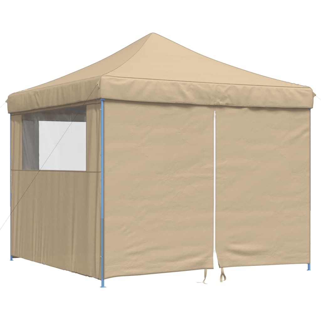 Vidaxl Partytent Faltbares Popup mit 4 Seitenwänden Beige