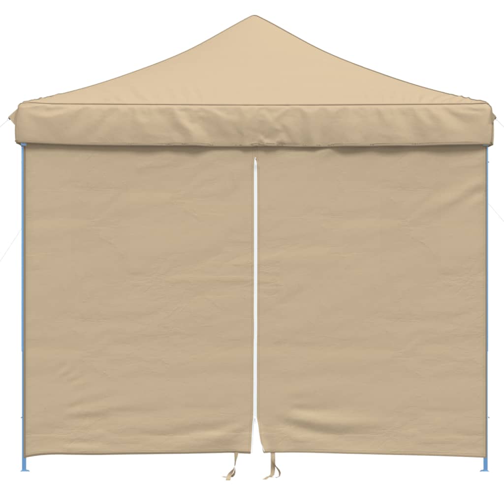 Vidaxl partytent inklapbaar pop-up met 4 zijwanden beige