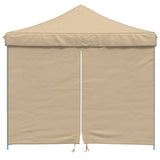 Vidaxl PartyTent fällbar pop-up med 4 sidoväggar beige