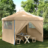 Vidaxl PartyTent fällbar pop-up med 4 sidoväggar beige