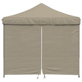 Vidaxl partytent inklapbaar pop-up met 4 zijwanden taupe