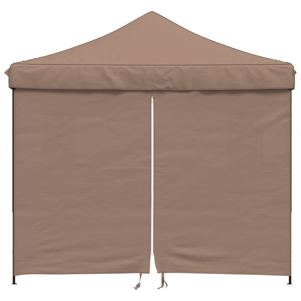 Vidaxl PartyTent sammenleggbar pop-up med 4 sidevegger brun