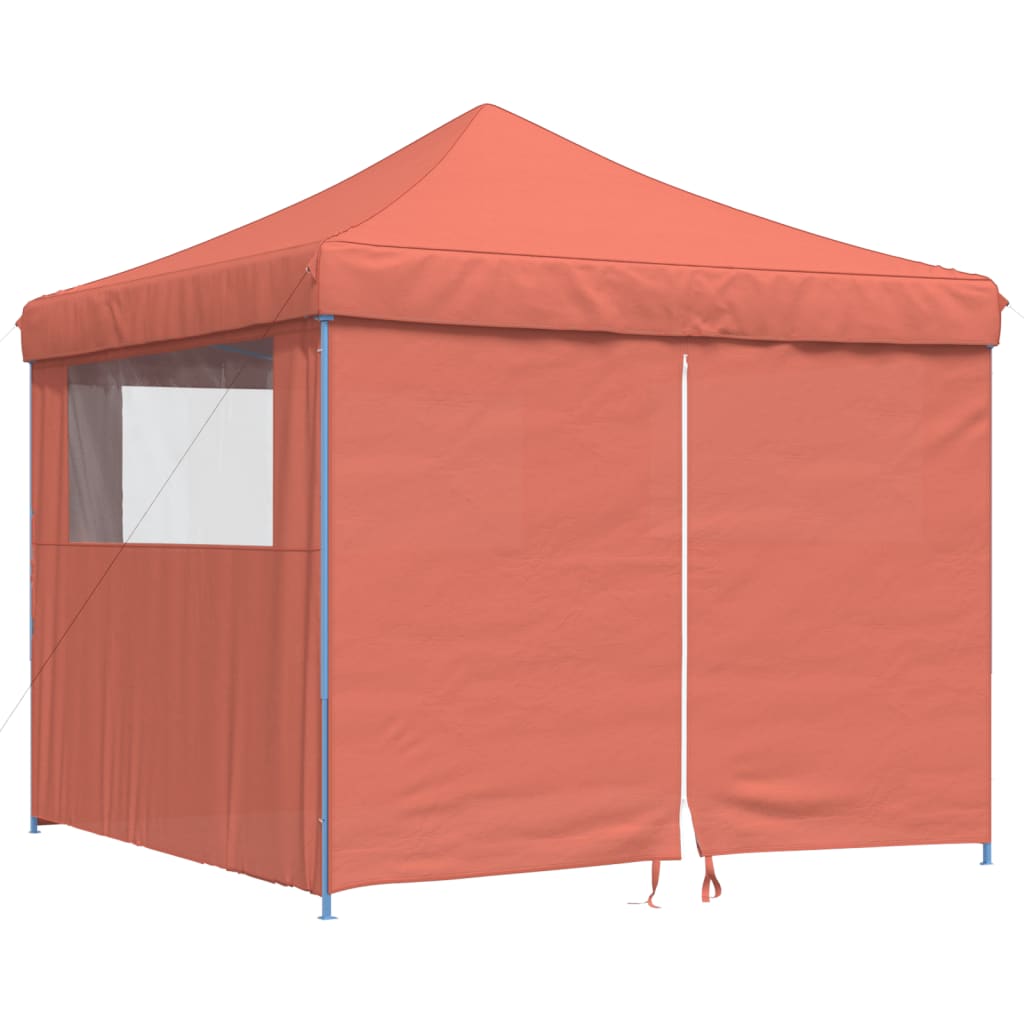 Vidaxl PartyTent foldbar pop-up med 4 sidoväggar terrakottafärgade