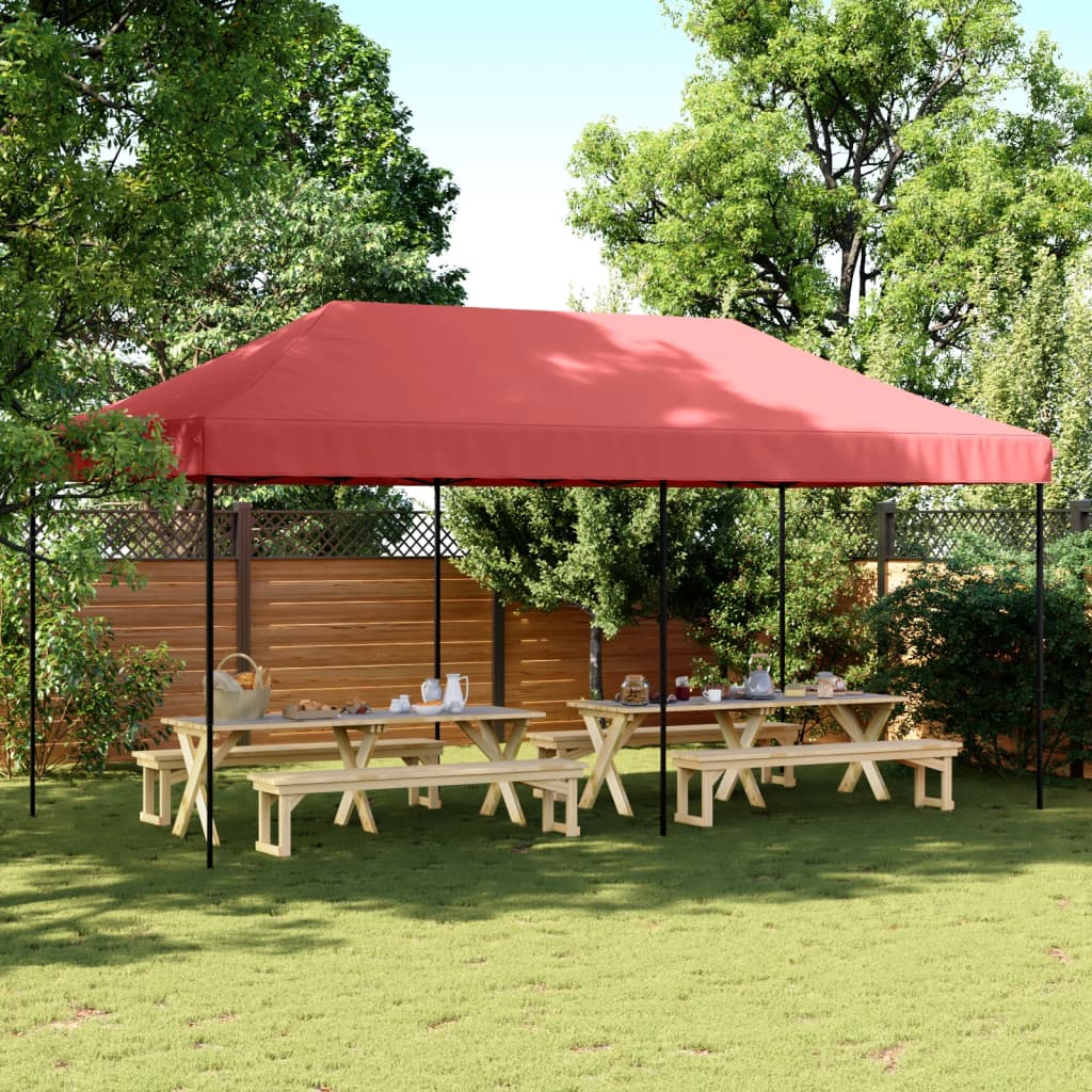 Vidaxl PartyTent sammenleggbar pop-up 580x292x315 cm Bordeaux rød