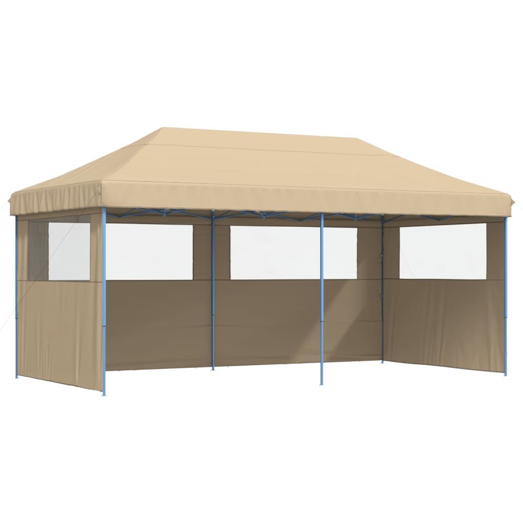 Vidaxl PartyTent fällbar pop-up med 3 sidoväggar beige