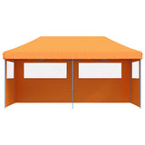 Vidaxl PartyTent Plegable plegable con 3 paredes laterales naranja