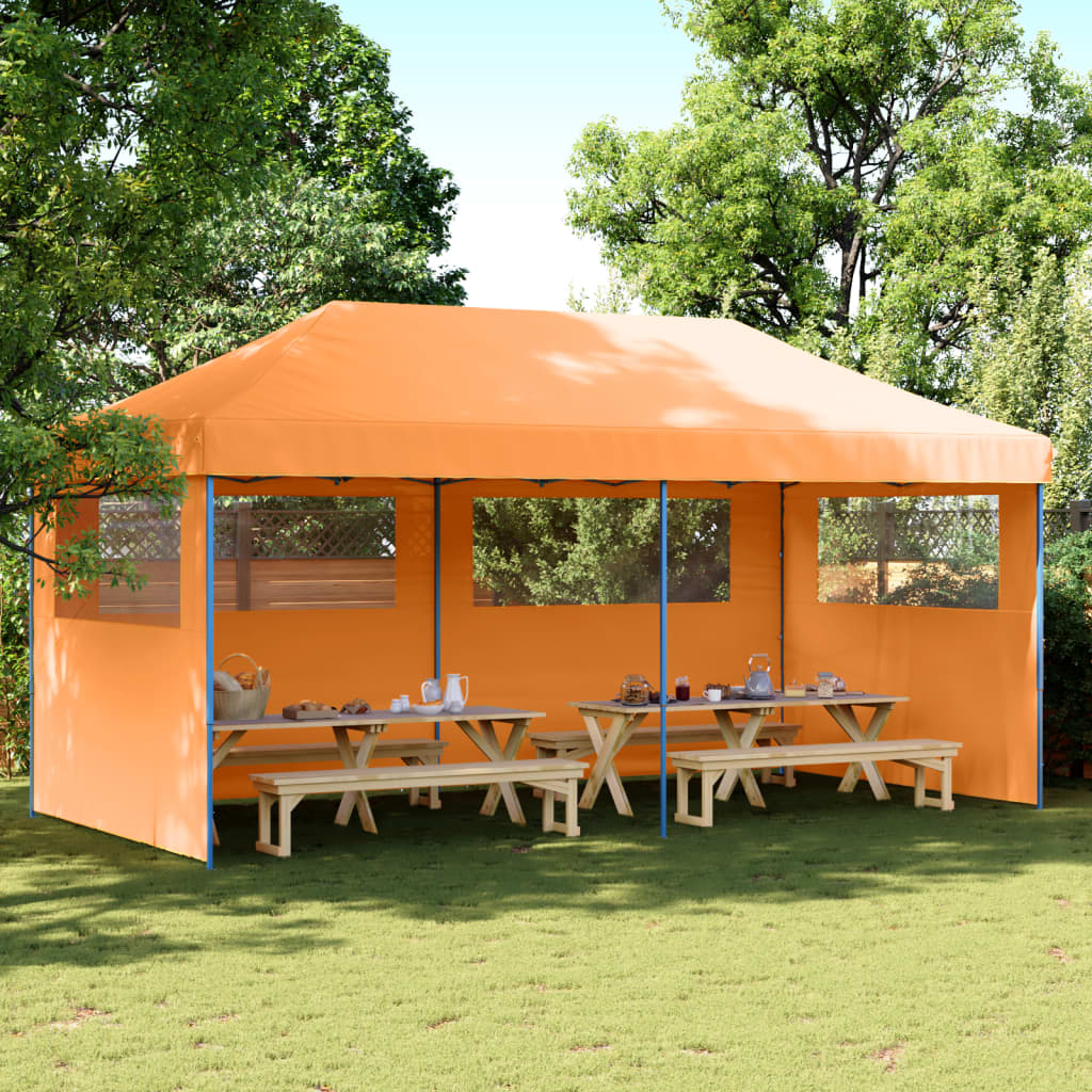 Vidaxl Partytent Faltbares Popup mit 3 Seitenwänden Orange