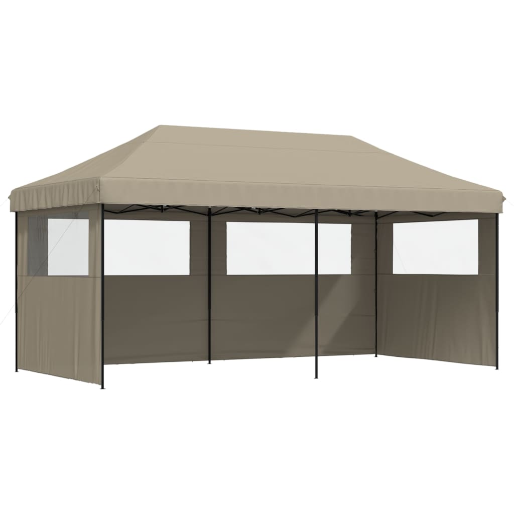 Vidaxl PartyTent Poplep-Up con 3 paredes laterales Taupe