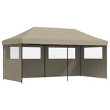 Vidaxl Partytent Foldable Pop-Up With 3 Side Walls Taupe