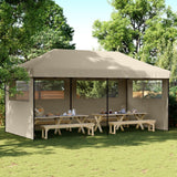 Vidaxl PartyTent Poplep-Up con 3 paredes laterales Taupe