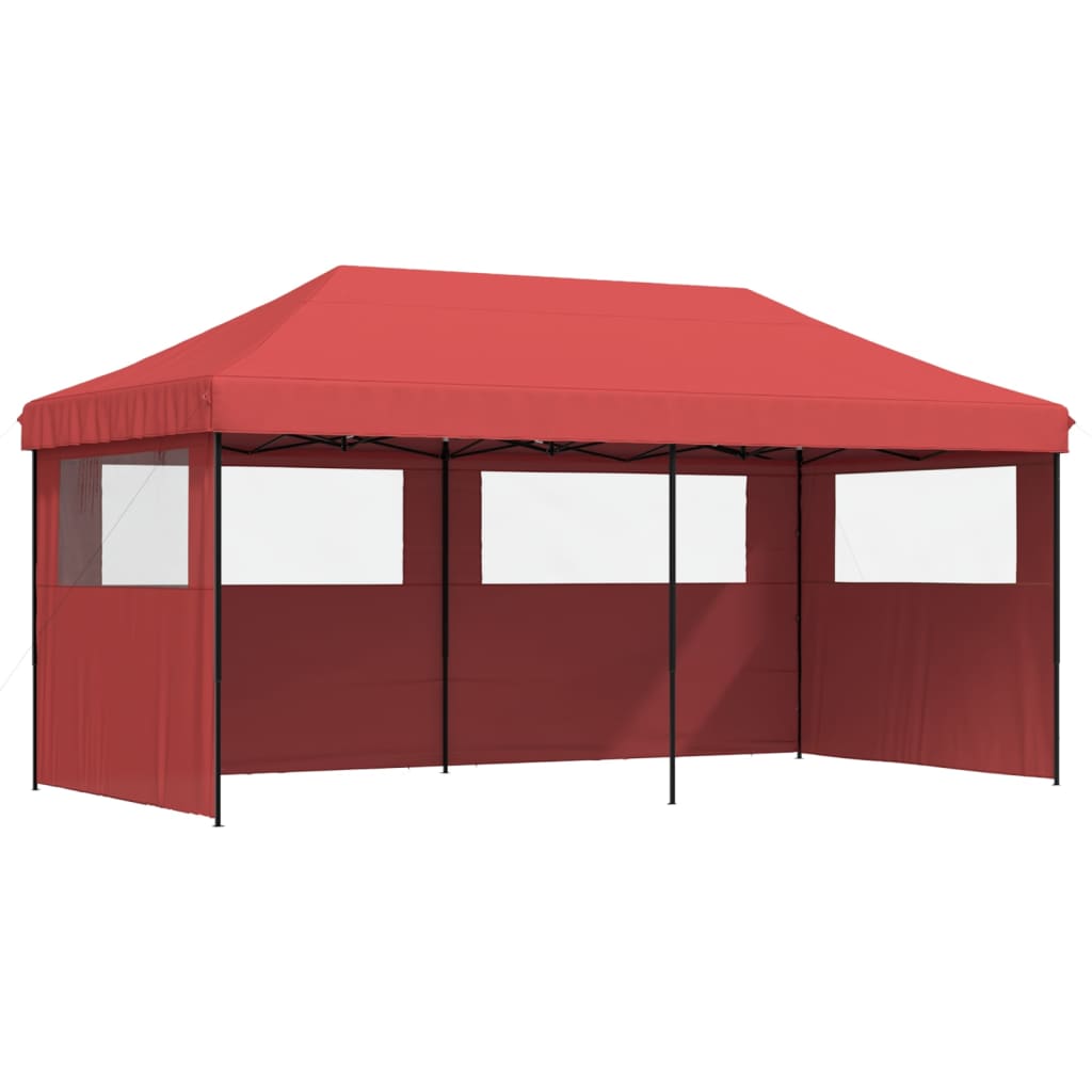 Vidaxl PartyTent Składane wyskakujące okienko z 3 bocznymi ścianami Bordeaux Red