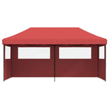 Vidaxl PartyTent fällbar pop-up med 3 sidoväggar Bordeaux Red