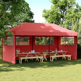 Vidaxl PartyTent Plegable plegable con 3 paredes laterales Burdeos Red