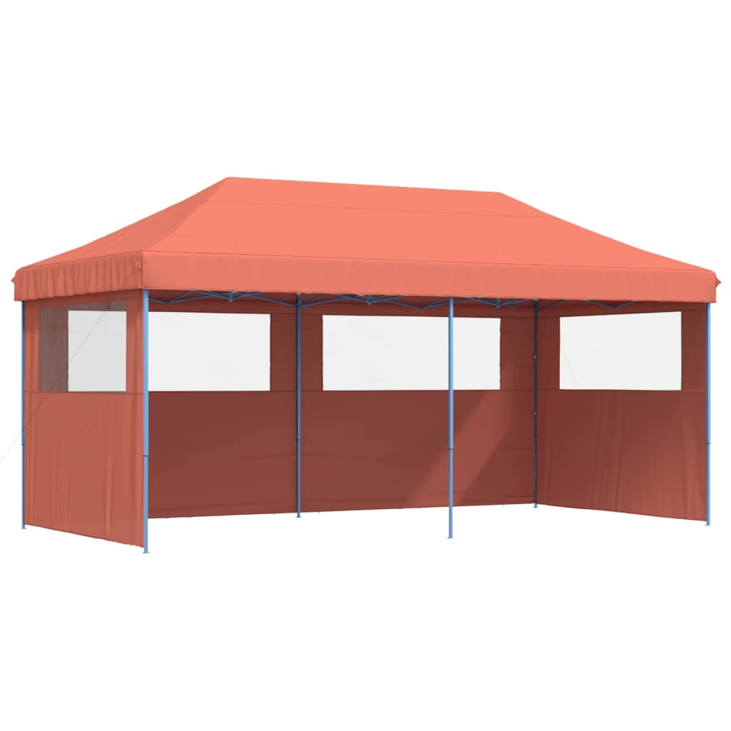 Vidaxl PartyTent Plegable plegable con 3 paredes laterales de color terracota