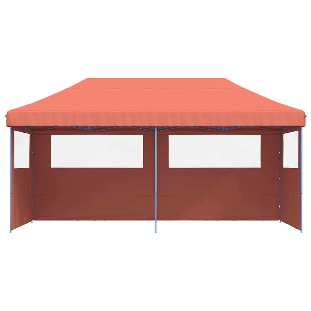 Vidaxl PartyTent sammenleggbar pop-up med 3 sidevegg Terracotta-farget