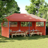 Vidaxl PartyTent sammenleggbar pop-up med 3 sidevegg Terracotta-farget