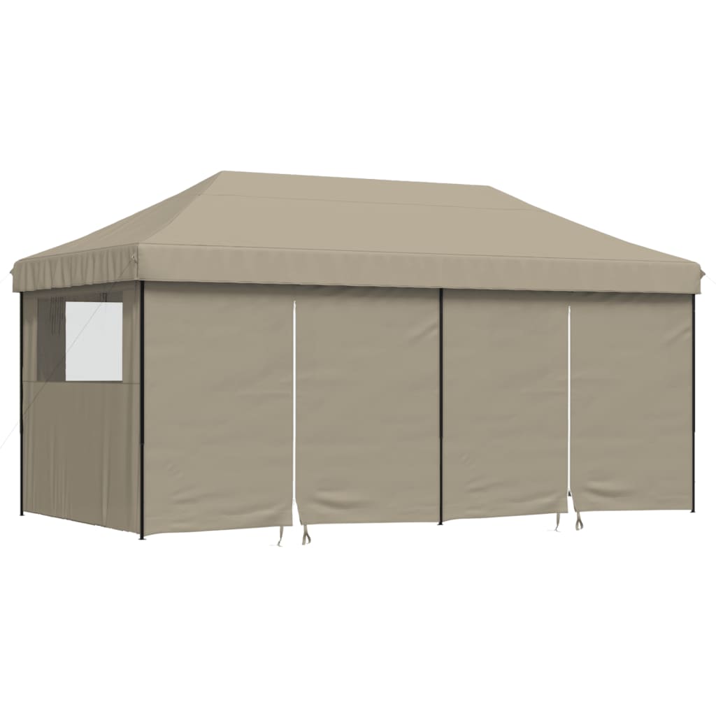 Vidaxl PartyTent Polable Polable avec 4 murs latéraux taupe