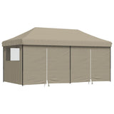 Vidaxl PartyTent sammenleggbar pop-up med 4 sidevegger taupe