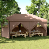 Vidaxl PartyTent Polonge pliable avec 4 murs latéraux marron