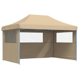 Vidaxl PartyTent Polable Polable avec 3 murs latéraux beige