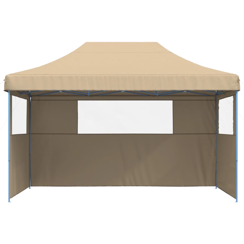 Vidaxl PartyTent sammenleggbar pop-up med 3 sidevegger beige