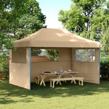 Vidaxl Partytent Foldable Pop-Up with 3 side walls Beige