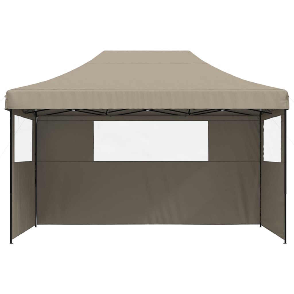 Pop-up pieghevole Vidaxl PartyTent con 3 pareti laterali taupe