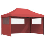 Vidaxl PartyTent fällbar pop-up med 3 sidoväggar Bordeaux Red