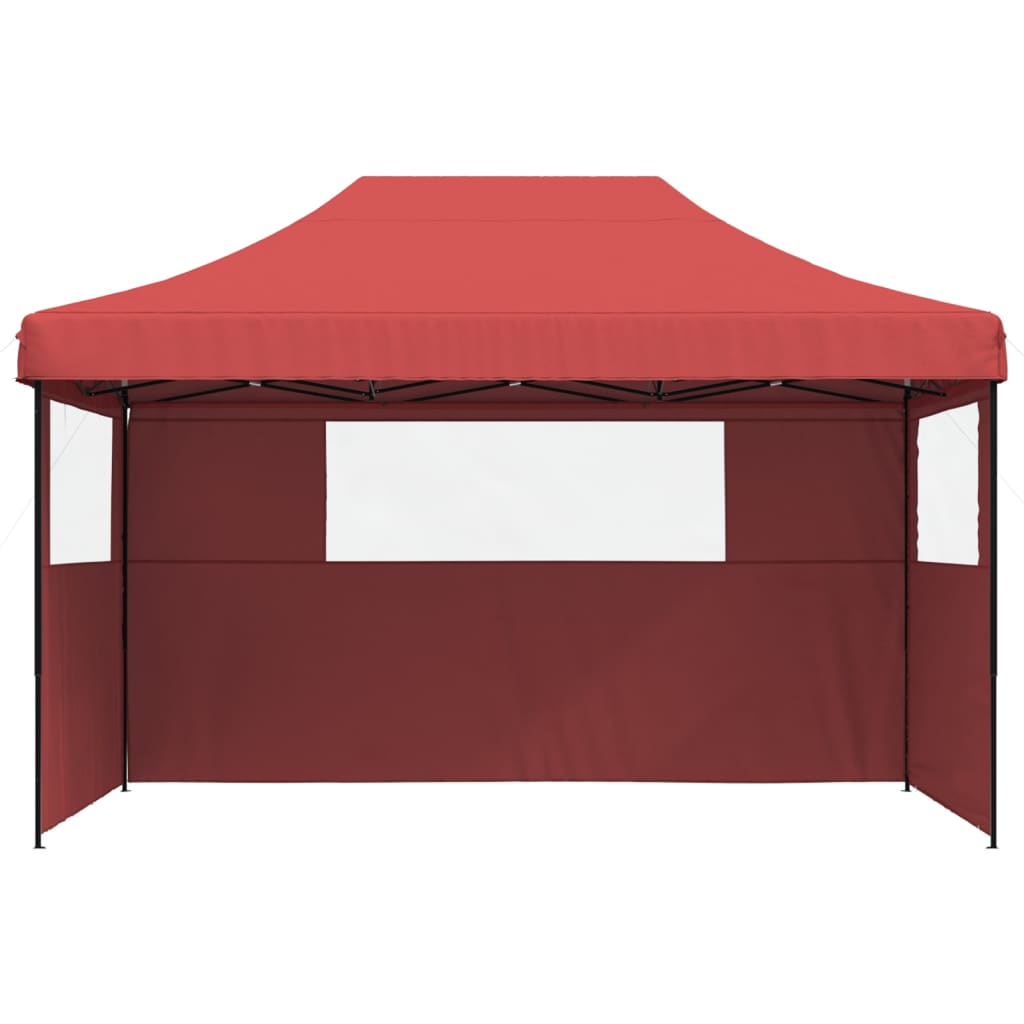 Vidaxl PartyTent Plegable plegable con 3 paredes laterales Burdeos Red