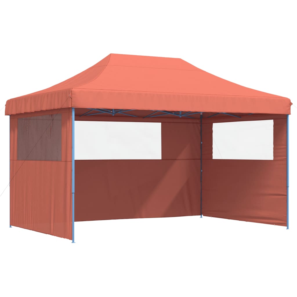 Vidaxl Partyentalt flappbar Pop-up mat 3 Säitewänn Terracotta-faarweg