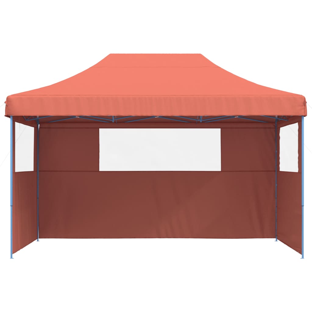 Vidaxl Partyentalt flappbar Pop-up mat 3 Säitewänn Terracotta-faarweg